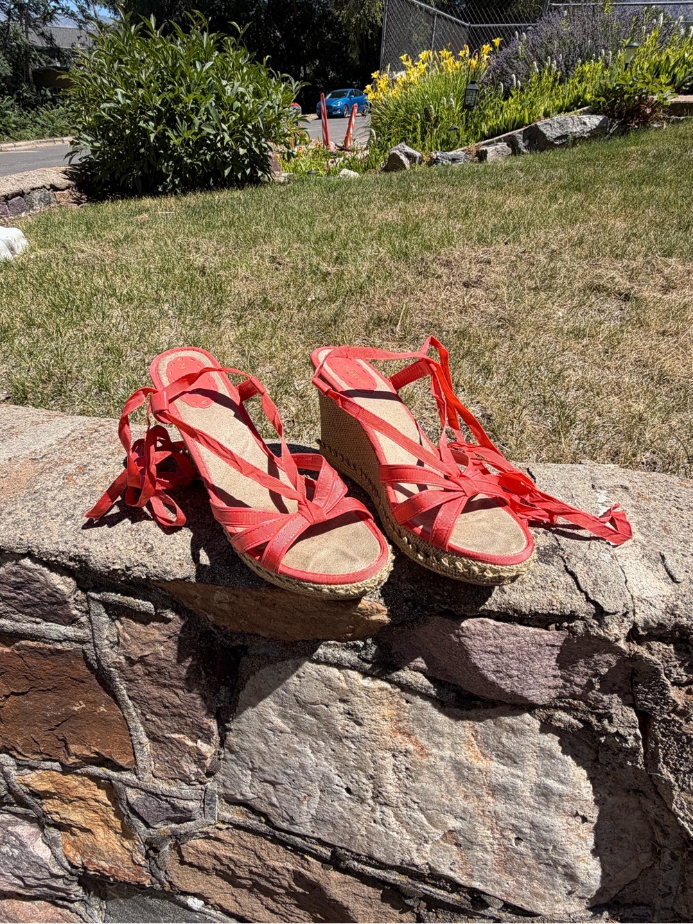 Coral Women’s Wedge Sandals with Ankle Wrap